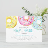 Kleurrijke Pastel Sprinkle Donuts Bruids Brunch Kaart (Staand voorkant)