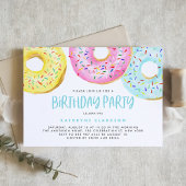 Kleurrijke Pastel Sprinkle Donuts verjaardagsfeest Kaart
