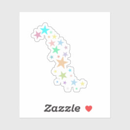 Kleurrijke Pastel Sterren Sticker