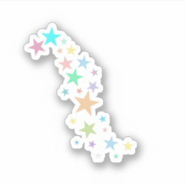 Kleurrijke Pastel Sterren Sticker