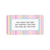 Kleurrijke Pastel Strepen | Aangepaste Adreslabels Etiket (Voorkant)