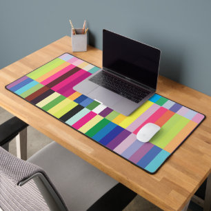 Kleurrijke Pastel Stripes Pattern  Gaming Bureaumat