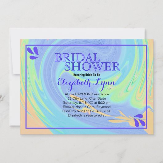 Kleurrijke Pastel Swirl Vrijgezellenfeest Sjabloon Kaart (Voorkant)