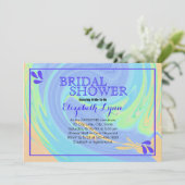 Kleurrijke Pastel Swirl Vrijgezellenfeest Sjabloon Kaart (Staand voorkant)