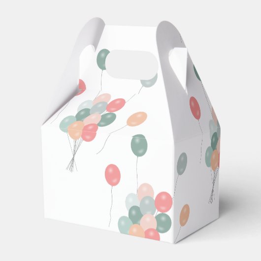 Kleurrijke Pastel Verjaardagsfeestballonnen Modern Bedankdoosjes (Achterkant)