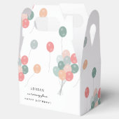 Kleurrijke Pastel Verjaardagsfeestballonnen Modern Bedankdoosjes (Geopend)