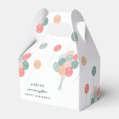 Kleurrijke Pastel Verjaardagsfeestballonnen Modern Bedankdoosjes (Voorkant Zijde)