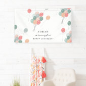Kleurrijke Pastel Verjaardagsfeestballonnen Modern Spandoek (Insitu)