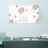 Kleurrijke Pastel Verjaardagsfeestballonnen Modern Spandoek (Beurs)