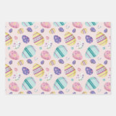 Kleurrijke pastel versierde eieren Pasen Inpakpapier Vel (Voorkant 3)