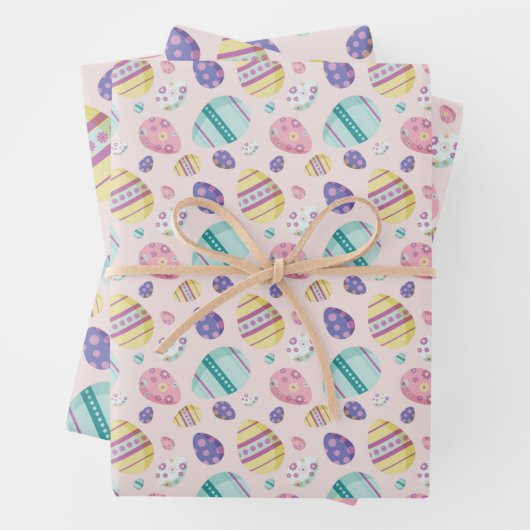 Kleurrijke pastel versierde eieren Pasen Inpakpapier Vel (In situ)