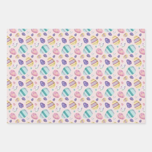 Kleurrijke pastel versierde eieren Pasen Inpakpapier Vel (Voorkant)