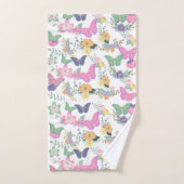 Kleurrijke Pastel Vlinders Bad Handdoek Set (Handdoek)