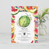 Kleurrijke Pastel Watermeloen Verjaardag Kaart (Staand voorkant)