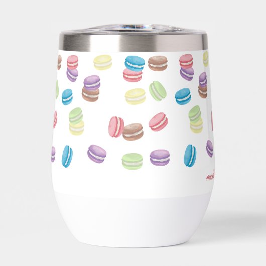 Kleurrijke Pastel Waterverf Franse Macarons (Voorkant)