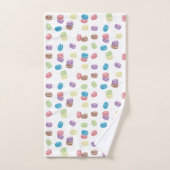 Kleurrijke Pastel Waterverf Franse Macarons Bad Handdoek (Handdoek)