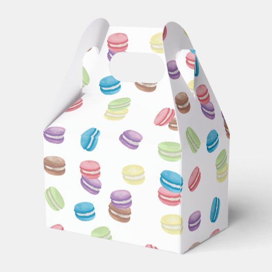 Kleurrijke Pastel Waterverf Franse Macarons Bedankdoosjes (Achterkant)