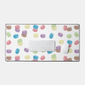 Kleurrijke Pastel Waterverf Franse Macarons Bureaumat (Keyboard & Muis)