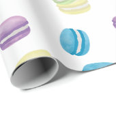 Kleurrijke Pastel Waterverf Franse Macarons Cadeaupapier (Rol Hoek)
