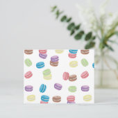 Kleurrijke Pastel Waterverf Franse Macarons Feestdagenkaart (Staand voorkant)