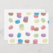 Kleurrijke Pastel Waterverf Franse Macarons Feestdagenkaart (Voorkant / Achterkant)
