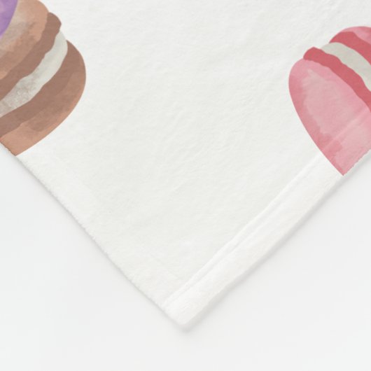 Kleurrijke Pastel Waterverf Franse Macarons Fleece Deken (Hoek)