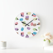 Kleurrijke Pastel Waterverf Franse Macarons Grote Klok (Huis)