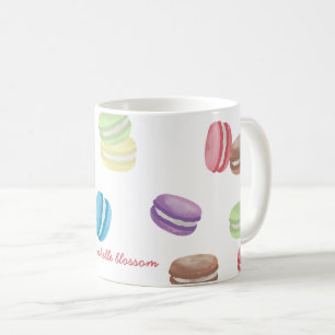 Kleurrijke Pastel Waterverf Franse Macarons Koffiemok