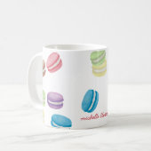 Kleurrijke Pastel Waterverf Franse Macarons Koffiemok (Voorkant links)