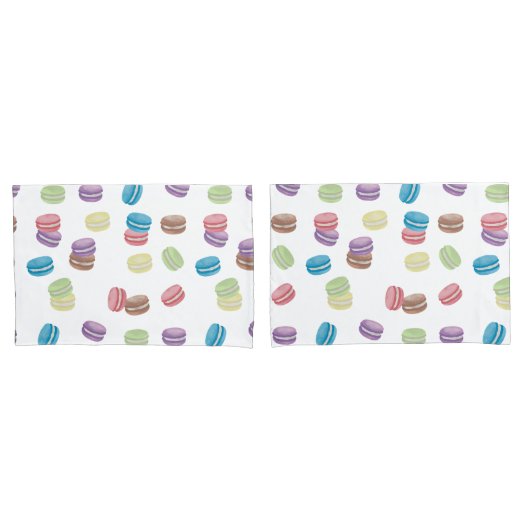 Kleurrijke Pastel Waterverf Franse Macarons Kussensloop (Voorkant-Set)