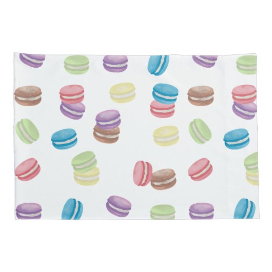 Kleurrijke Pastel Waterverf Franse Macarons Kussensloop (Achterkant-Rechts)