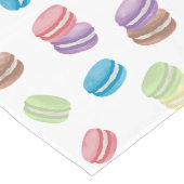 Kleurrijke Pastel Waterverf Franse Macarons Lange Tafelloper (Hoek)
