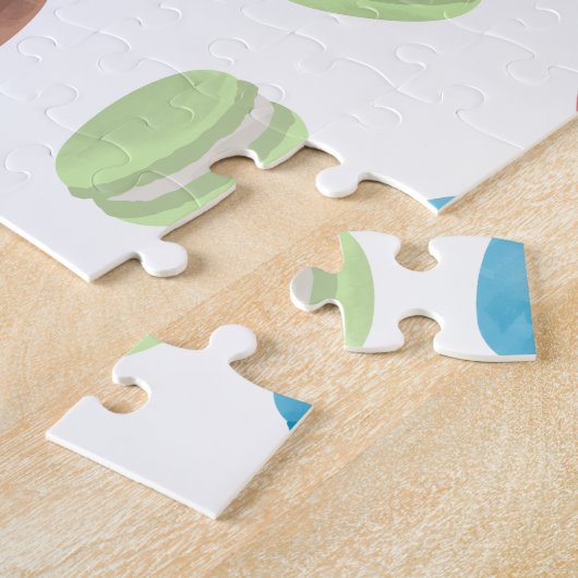 Kleurrijke Pastel Waterverf Franse Macarons Legpuzzel (Zijkant)