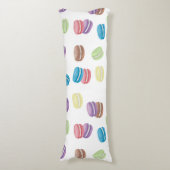 Kleurrijke Pastel Waterverf Franse Macarons Lichaamskussen (Voorkant Verticaal)