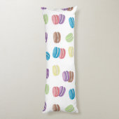 Kleurrijke Pastel Waterverf Franse Macarons Lichaamskussen (Achterkant (Verticaal))