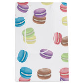 Kleurrijke Pastel Waterverf Franse Macarons Medium Cadeauzakje (Voorkant)