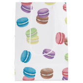 Kleurrijke Pastel Waterverf Franse Macarons Medium Cadeauzakje (Achterkant)