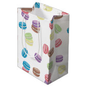 Kleurrijke Pastel Waterverf Franse Macarons Medium Cadeauzakje (Achterkant Gekanteld)