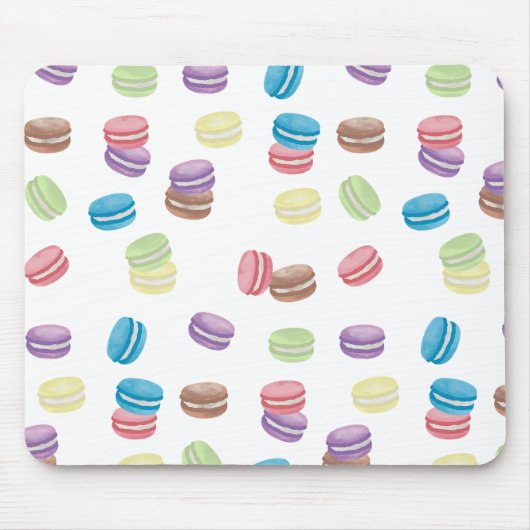 Kleurrijke Pastel Waterverf Franse Macarons Muismat (Voorkant)