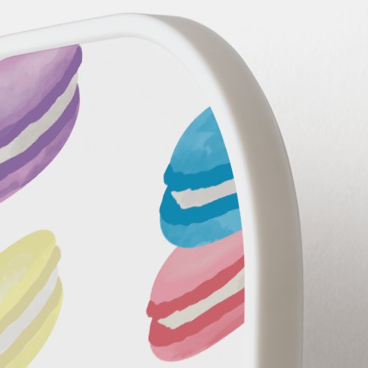 Kleurrijke Pastel Waterverf Franse Macarons Pickleball Paddle (Links Detail)