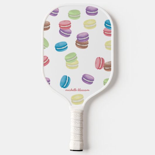 Kleurrijke Pastel Waterverf Franse Macarons Pickleball Paddle (Achterkant)