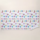 Kleurrijke Pastel Waterverf Franse Macarons Strandlaken (Voorkant)