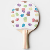 Kleurrijke Pastel Waterverf Franse Macarons Tafeltennisbatje (Achterkant)