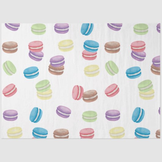 Kleurrijke Pastel Waterverf Franse Macarons Tissuepapier (Voorkant)