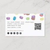 Kleurrijke Pastel Waterverf Macarons banketbakker Visitekaartje (Achterkant)