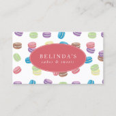 Kleurrijke Pastel Waterverf Macarons banketbakker Visitekaartje (Voorkant)
