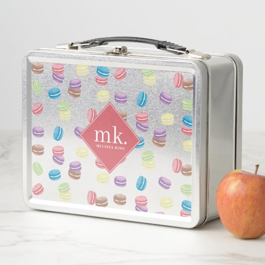 Kleurrijke Pastel Waterverf Macarons Monogram (In situ)