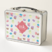 Kleurrijke Pastel Waterverf Macarons Monogram (Voorkant)
