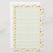 Kleurrijke pastel Waterverf Stippen gevoerd Briefpapier (Voorkant / Achterkant)