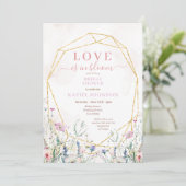 Kleurrijke Pastel Wilde Bloemen Bruidsdouche Kaart (Staand voorkant)